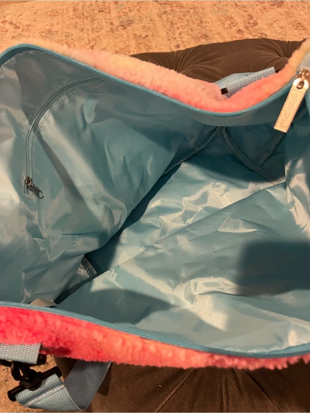 Iscream Rainbow Sherpa Overnight Duffel Bag & Cosmetic Bag
